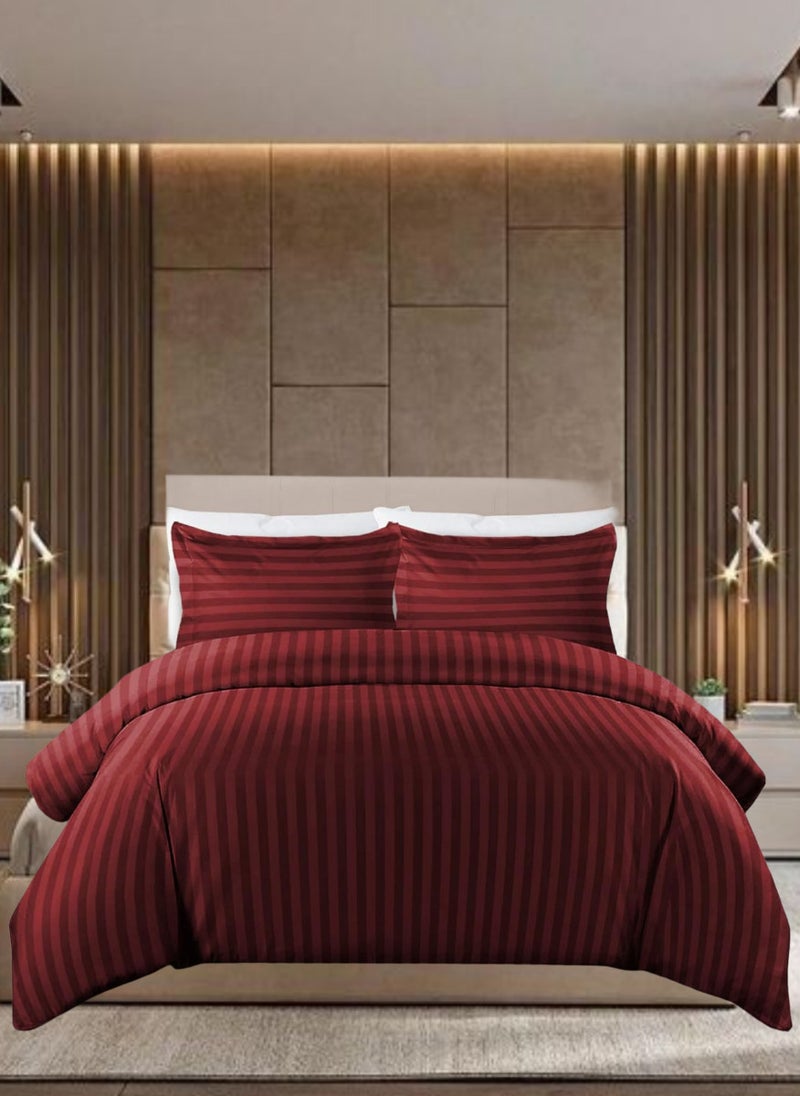 Blueberry - 6 Pieces Striped Super King Duvet Cover Set - Image 1