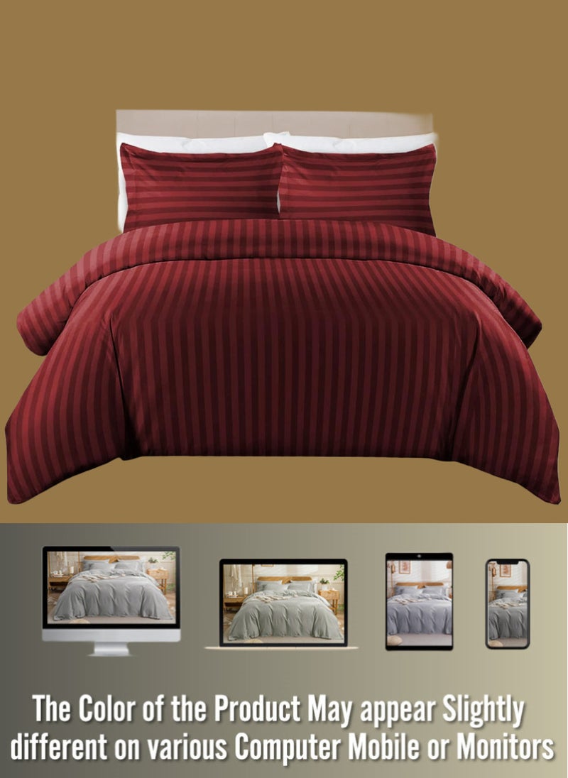 Blueberry - 6 Pieces Striped Super King Duvet Cover Set - Image 1