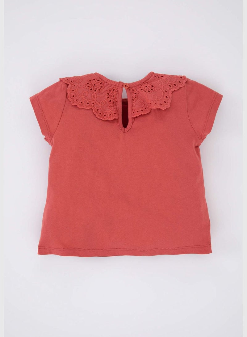 DeFacto BabyGirl Big Neck Knitted Short Sleeve Body - Image 5
