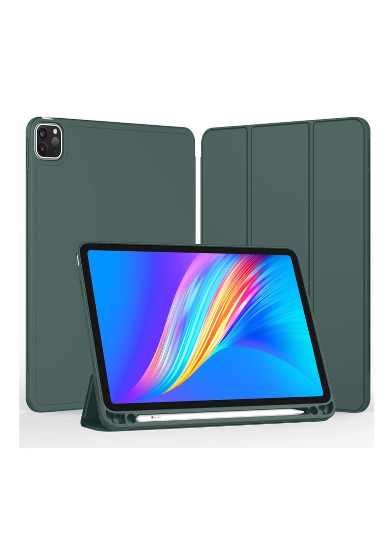 DUSALA iPad Pro 11 Inch Case (2022/2021/2020, 4th/3rd/2nd Generation), iPad Pro 11 Inch Cover, Built-in Pencil Holder, Flexible Back Cover, Tri Fold Stand, Auto Sleep/Wake, Rebound Magnetic Case, (Green) - Image 2
