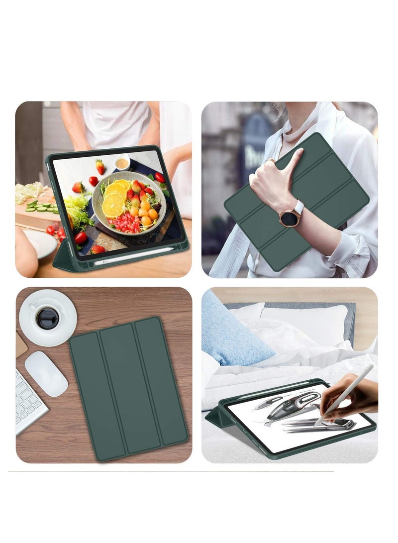 DUSALA iPad Pro 11 Inch Case (2022/2021/2020, 4th/3rd/2nd Generation), iPad Pro 11 Inch Cover, Built-in Pencil Holder, Flexible Back Cover, Tri Fold Stand, Auto Sleep/Wake, Rebound Magnetic Case, (Green) - Image 5