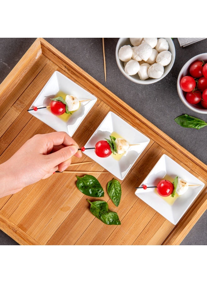 Restaurantware 3 Inch Square Mini Plates , 10 Square Small White Plates For Appetizers - Microwavable, Oven-Safe, White Porcelain Square White Appetizer Plates, Won't Chip, For Appetizers Or Desserts  - Image 5