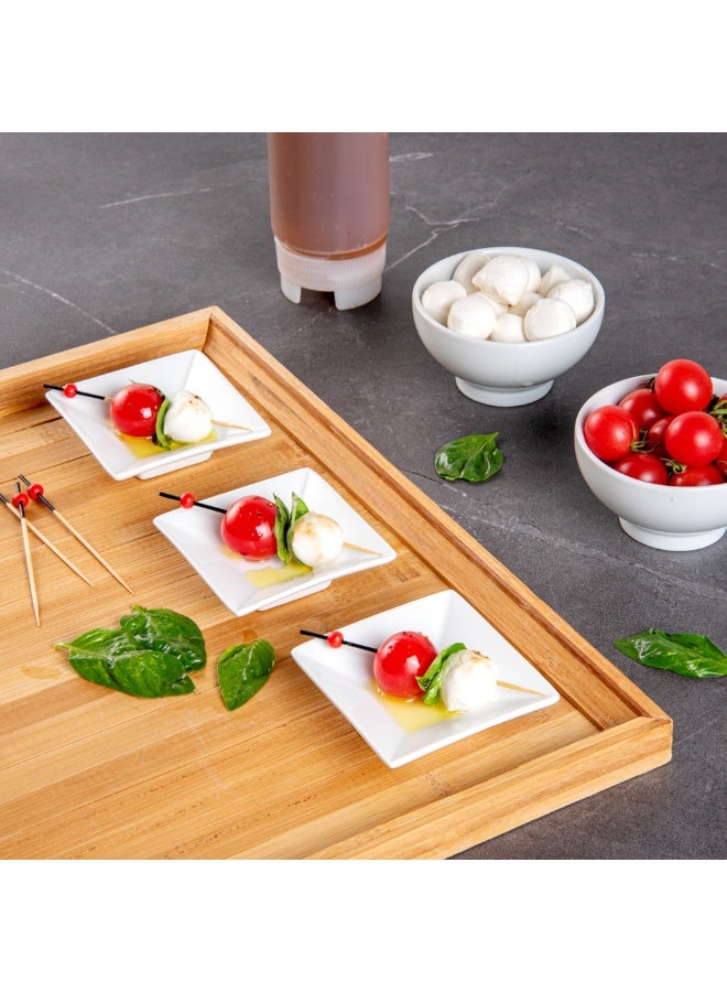 Restaurantware 3 Inch Square Mini Plates , 10 Square Small White Plates For Appetizers - Microwavable, Oven-Safe, White Porcelain Square White Appetizer Plates, Won't Chip, For Appetizers Or Desserts  - Image 4