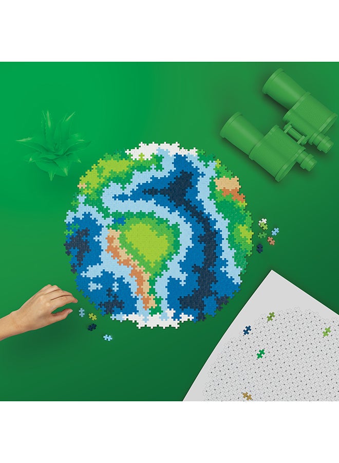 Plus-Plus Puzzle By Number, 800 Piece Mini Interlocking Hashtag Color Blocks, 3D Pixel Art Kit For Kids - Earth  - Image 5