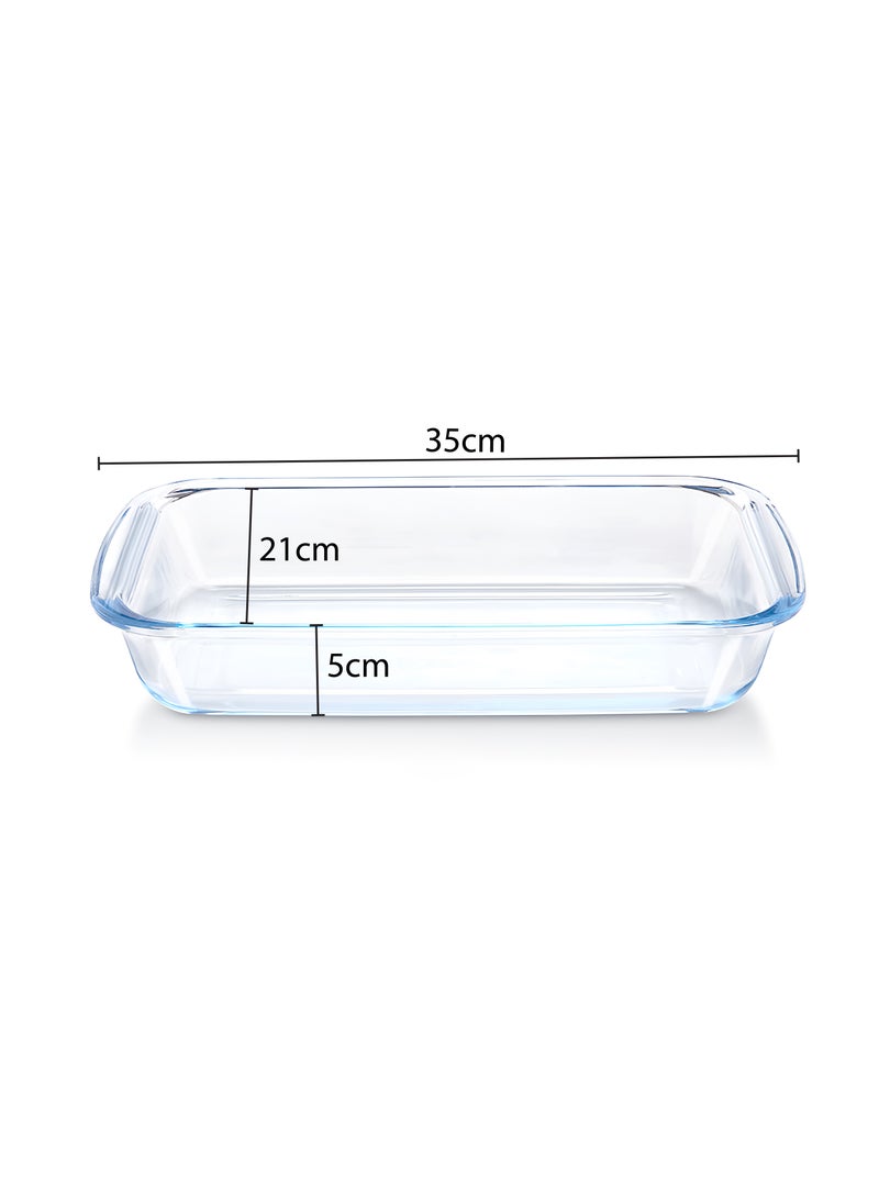 BLACKSTONE 3.0L Rectangle Shape Glass Oven Dish - Premium Borosilicate Bakeware, Oven, Microwave & Dishwasher Safe, Perfect for Baking, Roasting, and Serving  - Image 4