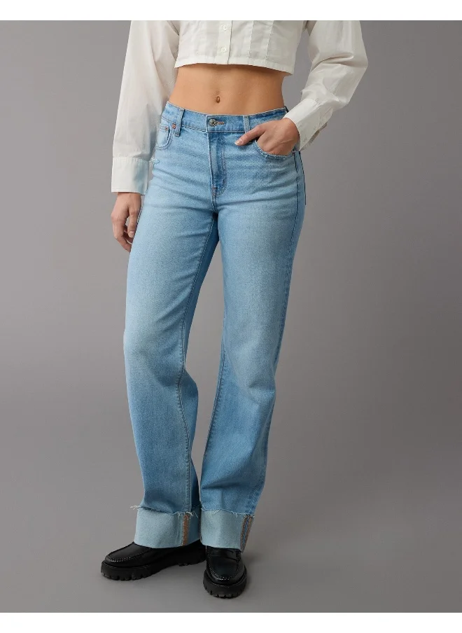 امريكان ايجل AE Stretch High-Waisted Stovepipe Cuffed Jean