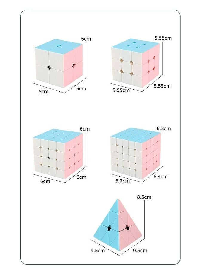 McDou - Speed Cube Set 5 Pack Rubik's Cube Game Twisted Puzzle Toy Adult Kids Gift - Image 1