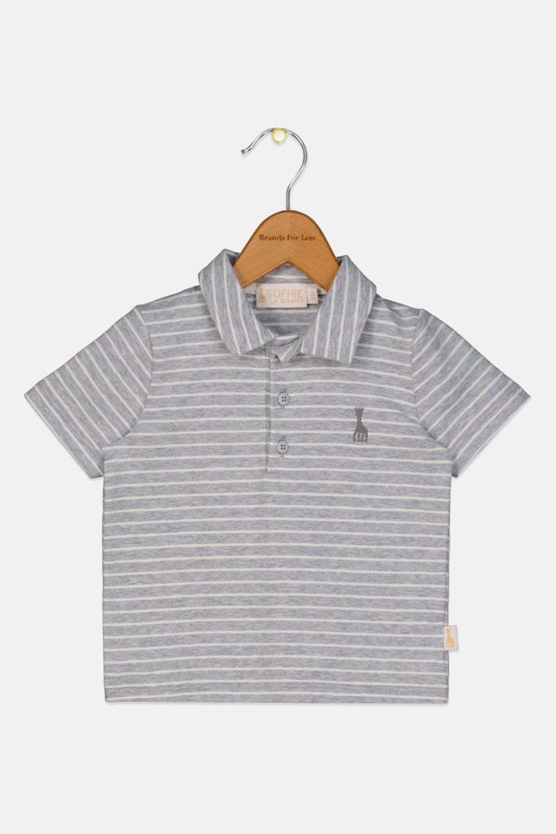 Sophie la girafe Toddlers Boy Stripe Short Sleeve Polo Shirt, Multicolor - Image 1