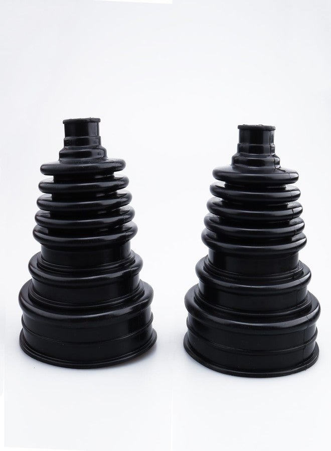 AC PERFORMANCE 2PCS 5" (125mm) Height Black CV Boots Joint Replacement Cover Silicone Rubber Flexible Constant Velocity Joint - Image 2