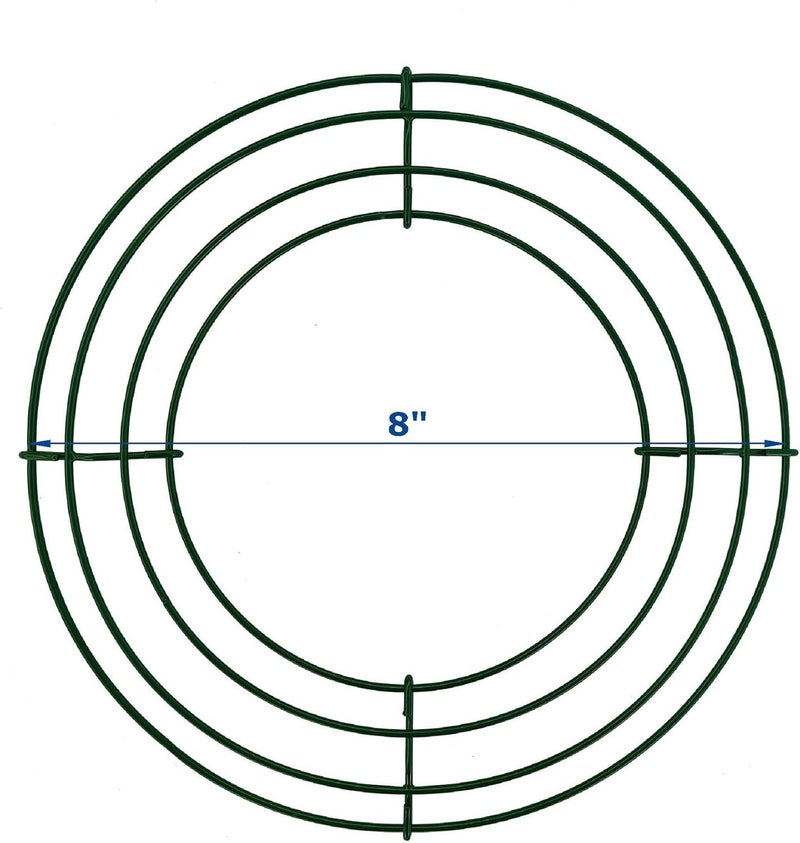 MTB Garden 8 Inch Christmas Green Wire Wreath Frame,5 Pack Metal Front Door Wreath Round Form Iron Ring for Christmas, New Year Decors, Crafts, DIY, Holidays, Events - Image 2
