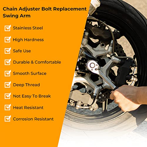 Alpha Rider Stainless Steel Chain Adjuster Bolt Replacement Swing Arm for Honda CBR1000RR CRF250R/X CRF450R/450X 2004-2017, For Kawasaki KX250 1988-2013, Includes 2 Piece Bolt Repair Kit - Image 3