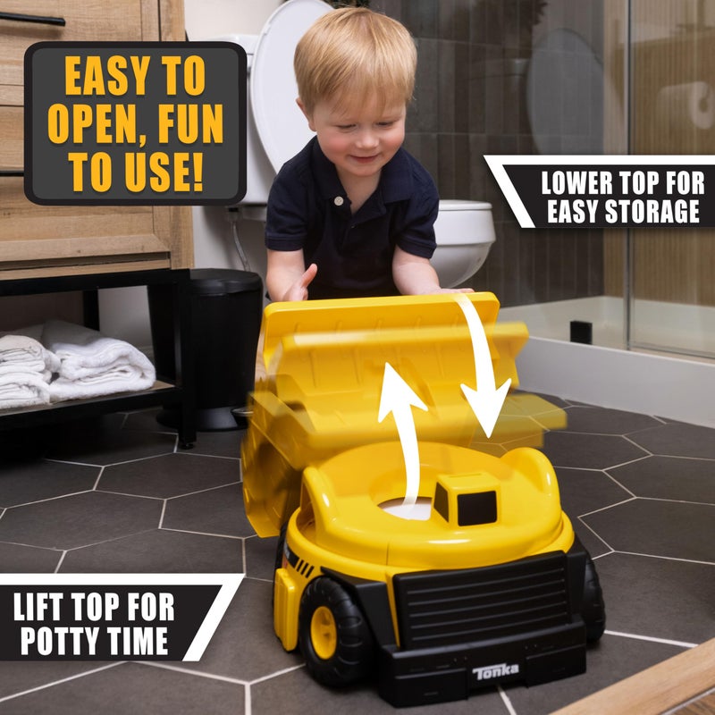 Tonka Dump Truck Potty Trainer for Toddlers, 2-in-1 Potty Chair and Potty Ring with Splash Guard, Built-in Handles, Easy Clean Removable Pot - Image 4