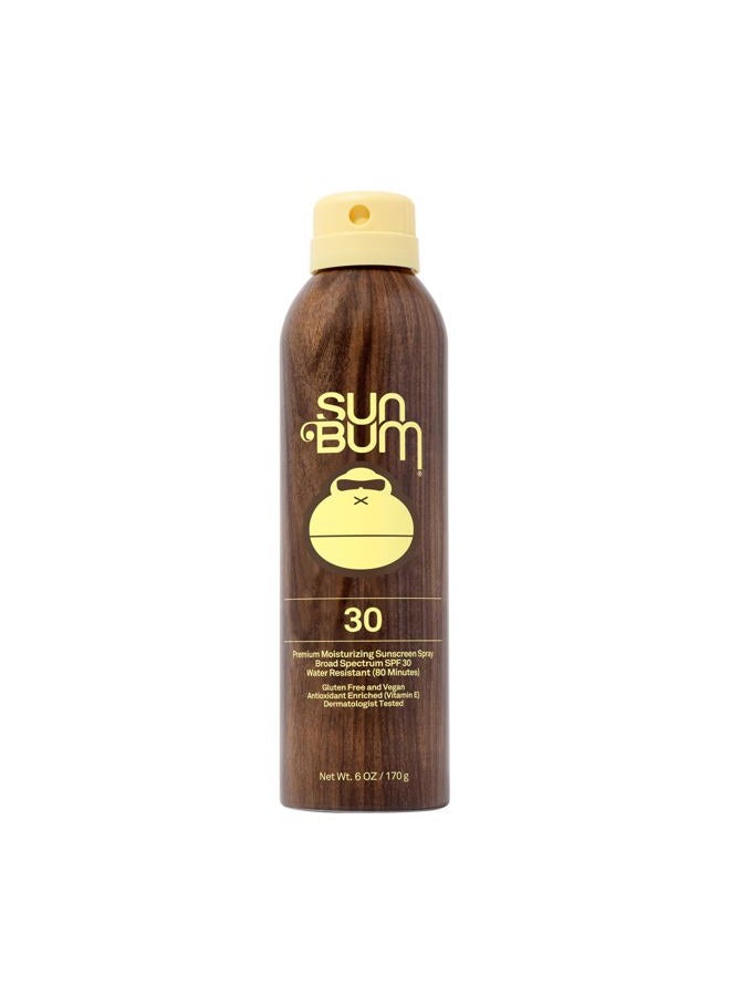Sun Bum رذاذ واقي شمس أصلي SPF 30 للجسم | واقي شمس مرطب واسع الطيف مع فيتامين E | متوافق مع قانون هاواي 104 (خالي من أوكتينوكات و أوكسي بنزون) | 6 أونصات - Image 1
