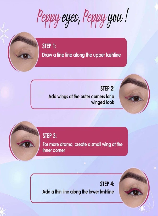 Glam 21 Glam21 Peppy Vibes Eyeliner |Matte Finish Stays up to 10 Hours |Smudge-Proof & Water-Proof |Long Lasting Eyeliner | Precision application| Bloom Time-0.4g - Image 4