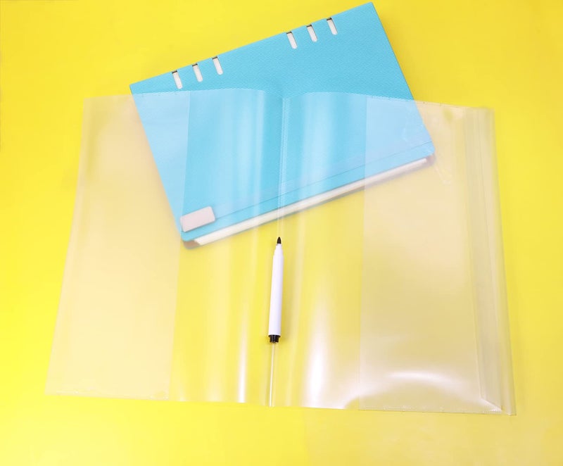 ONLYKXY 6pcs Clear Exercise Book Covers for Home Office Books Waterproof Plastic Sleeves Multiple Colors Book Case (10.4x7.4，16K) - Image 3