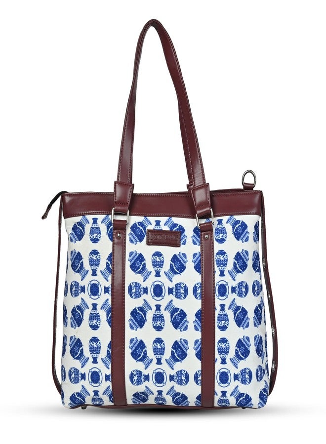 Bot Bag laptop handbag for women Blue pottery Motif - Image 1