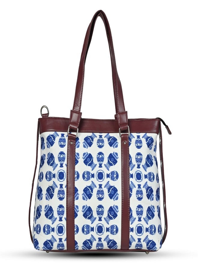 Bot Bag laptop handbag for women Blue pottery Motif - Image 5