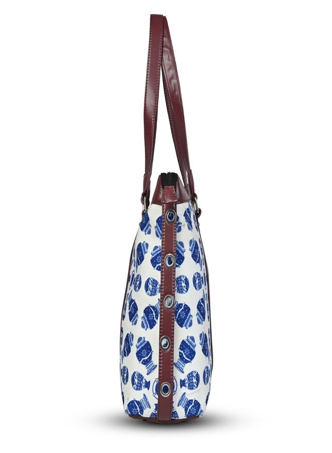 Bot Bag laptop handbag for women Blue pottery Motif - Image 4