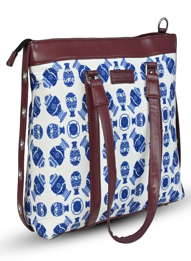 Bot Bag laptop handbag for women Blue pottery Motif - Image 2
