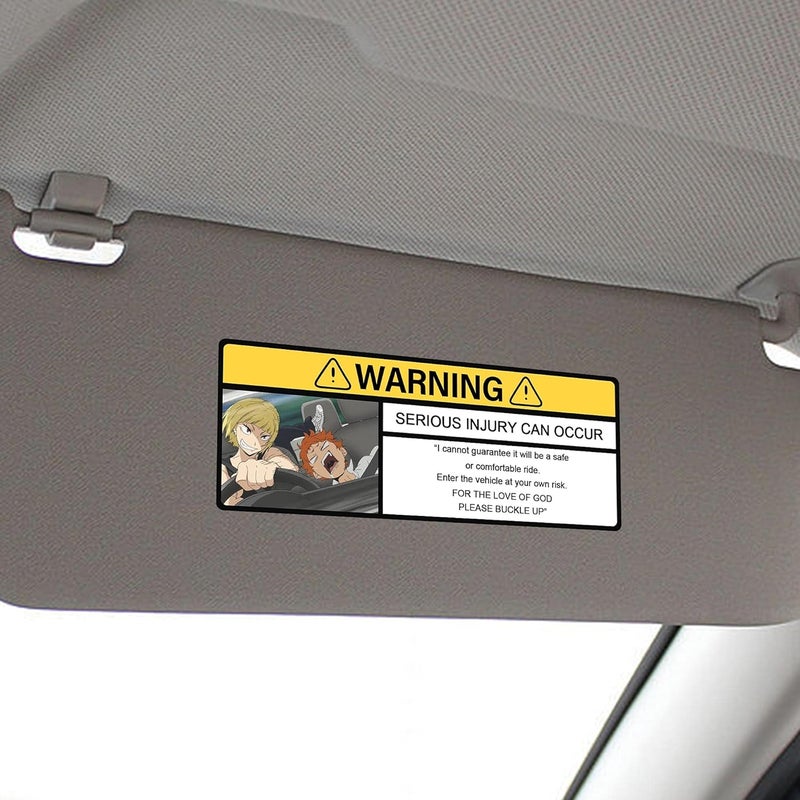 EARLFAMILY 5.1'' for Driving Safety Warning Anime Car Stickers Cartoon Decal Car Accessories Sun Visor Window Decor (Style H) - Image 3