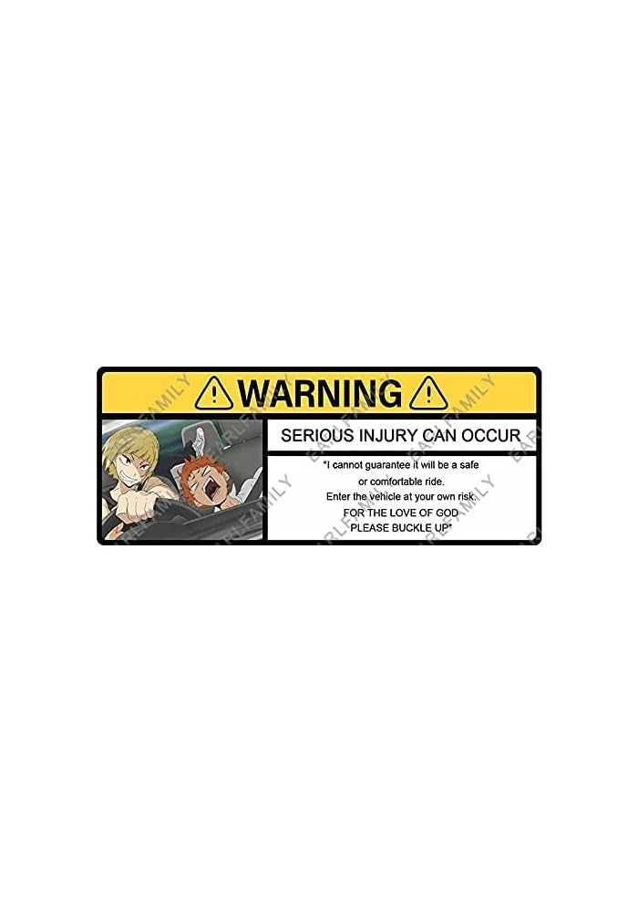 EARLFAMILY 5.1'' for Driving Safety Warning Anime Car Stickers Cartoon Decal Car Accessories Sun Visor Window Decor (Style H) - Image 2