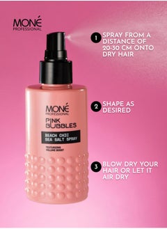MONE Professional Beach Chic Sea Salt Spray - For Texture And Volume, Quick Styling, Base For All Types Of Curls, Root Volume, Hair Texturizing, Matte Effect, 150ml  - Image 4