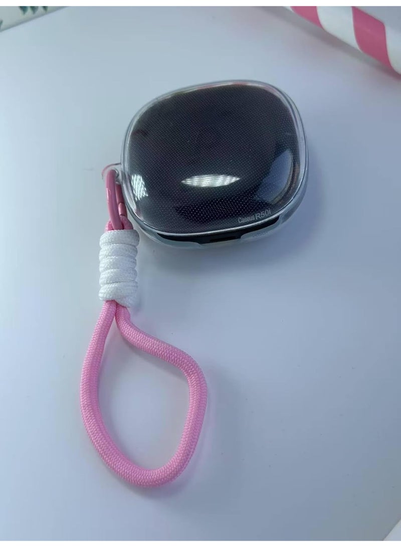 Clear Silicone Case for Soundcore by Anker R50i Case With Rope,Cover, Protective Skin by Anker R50i Headphones Headset (Clear with Rope) (EARBUDS NOT INCLUDED) (Pink White) - Image 4