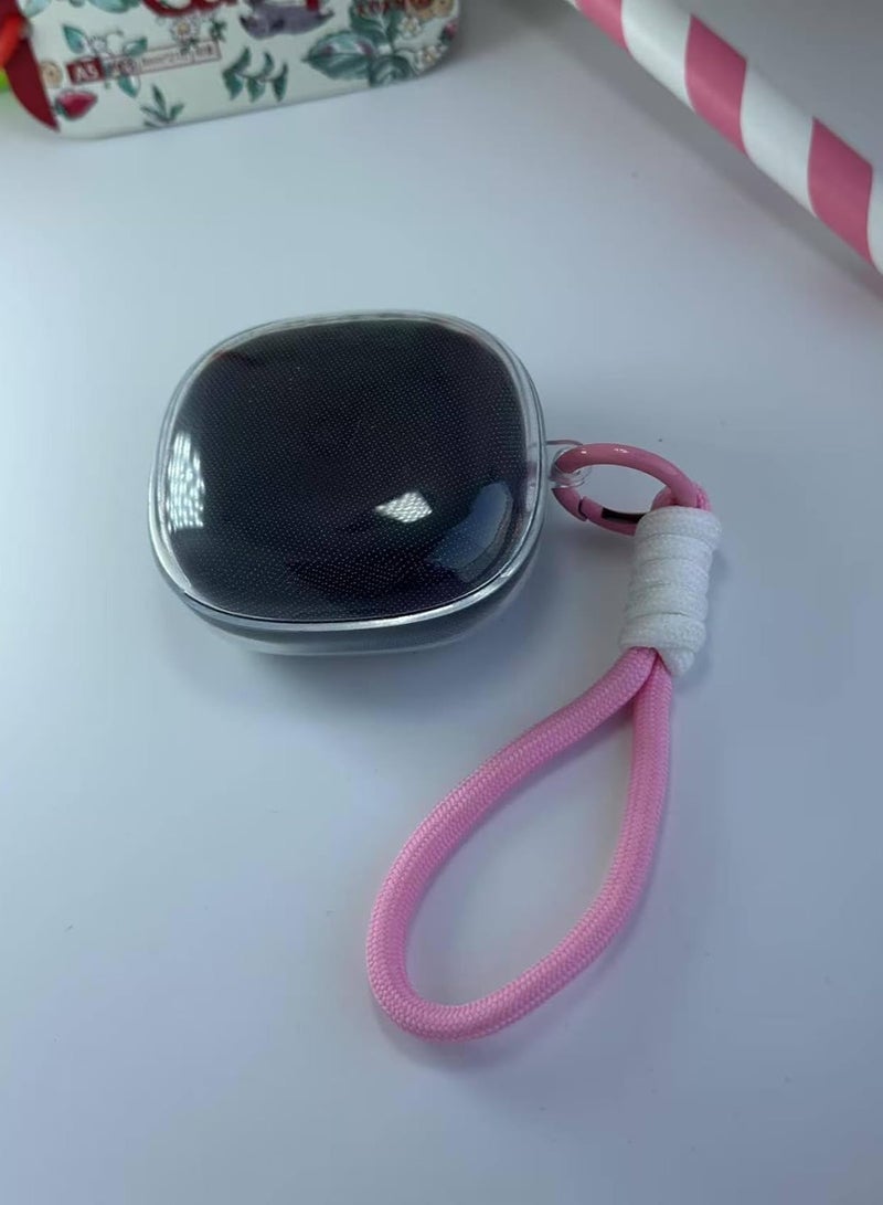 Clear Silicone Case for Soundcore by Anker R50i Case With Rope,Cover, Protective Skin by Anker R50i Headphones Headset (Clear with Rope) (EARBUDS NOT INCLUDED) (Pink White) - Image 1