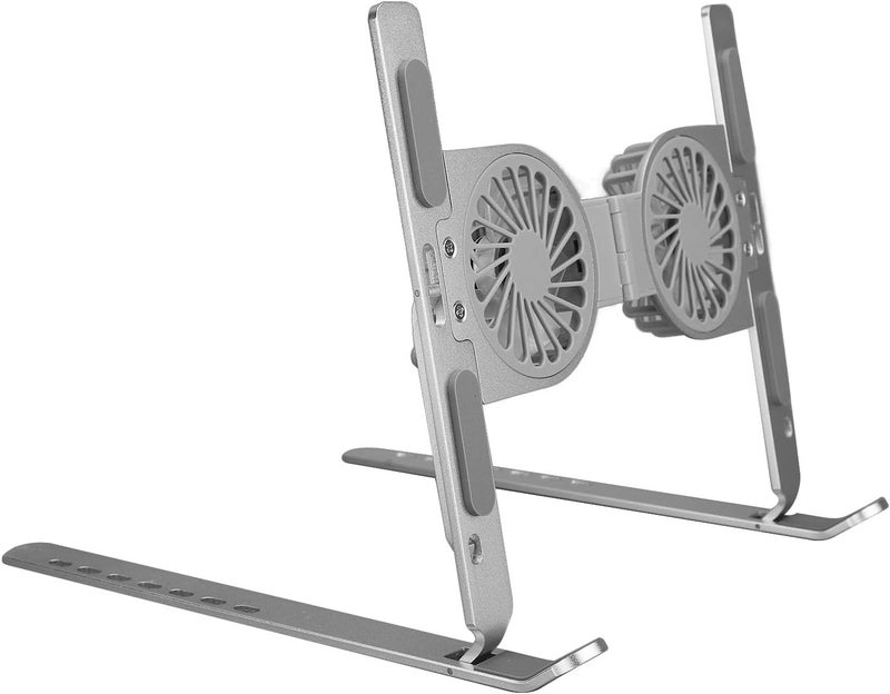 Laptop Stand, Foldable Height Aluminum Alloy Laptop Cooling Stand, Portable Riser with Cooling Fan for All Laptops Office Home Travel - Image 3