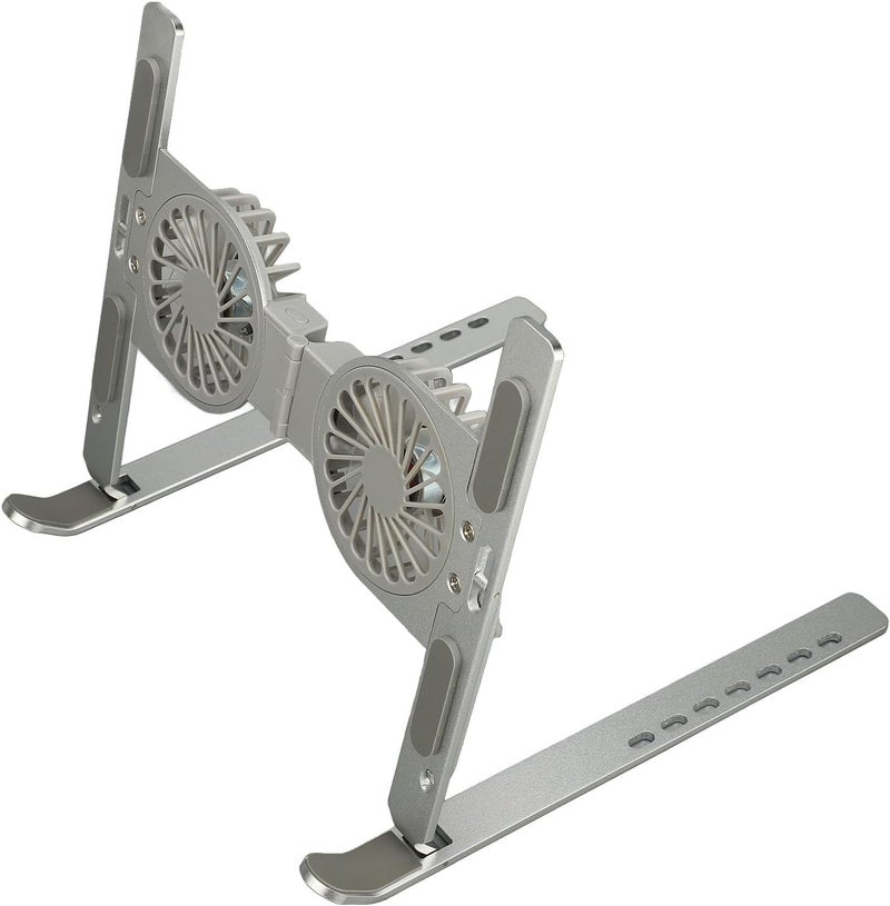 Laptop Stand, Foldable Height Aluminum Alloy Laptop Cooling Stand, Portable Riser with Cooling Fan for All Laptops Office Home Travel - Image 4