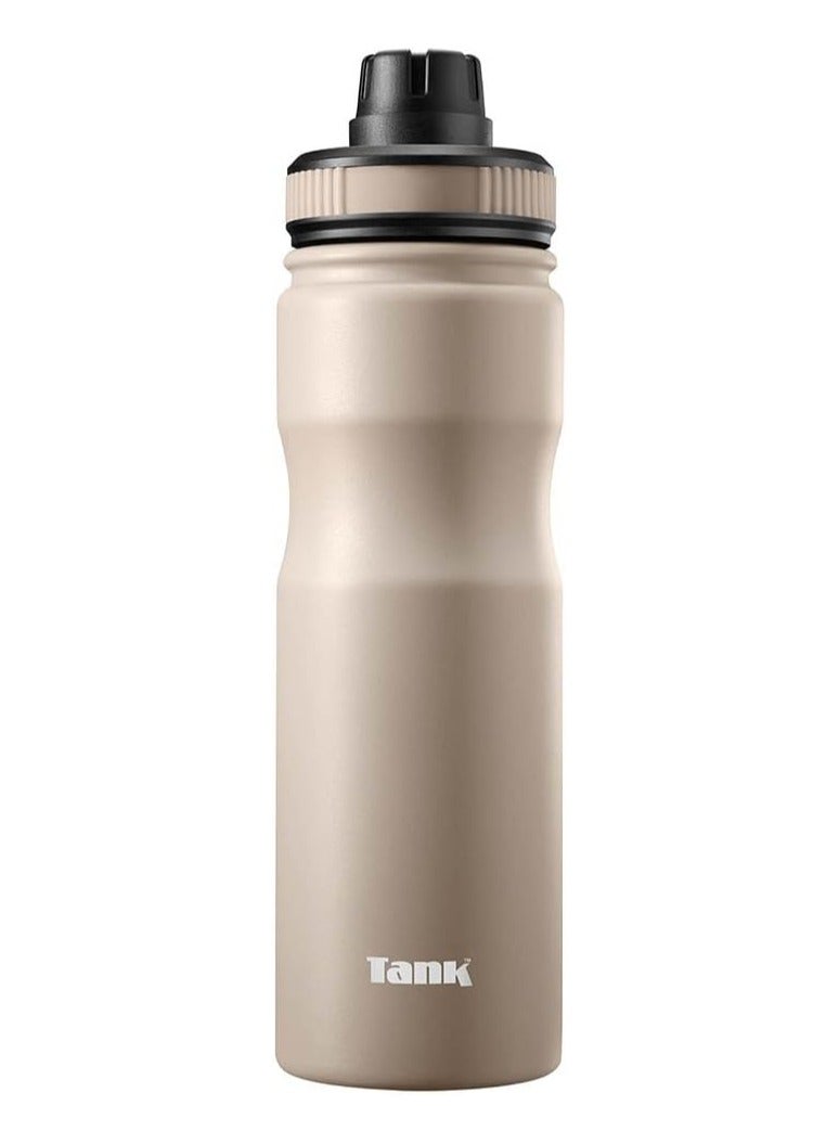 Tank Stainless Steel Water Bottle 650mL, Up to 12Hrs Cold, Off White - Image 1