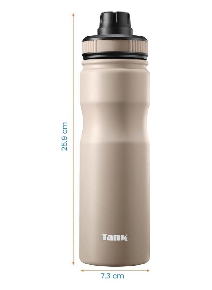 Tank Stainless Steel Water Bottle 650mL, Up to 12Hrs Cold, Off White - Image 3
