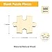 MoinKidz 300 Piece Blank Wooden Puzzle Pieces to Draw on Unfinished Freeform Jigsaw Puzzles for Crafts DIY Each Piece 14x1 Inches with Round Traditional Knob Interlocks - Image 4