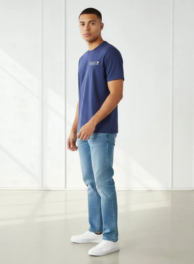 سبلاش فيڤ Men Slim Fit Crew Neck Short Sleeves Printed T-shirt