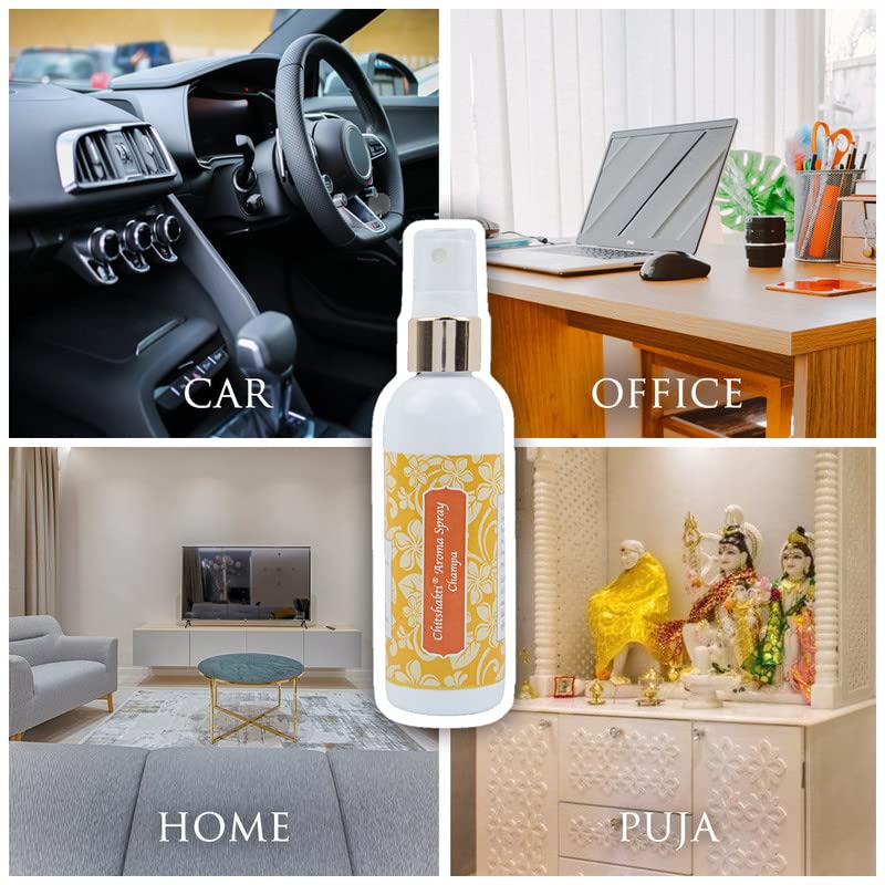 Chitshakti Champa Aroma Spray (100ml) | Champa Scent | Natural Room Freshener Spray | Long-Lasting Room Fragrance | Aromatherapy Spray for Home, Office | Champa Fragrance - Image 3