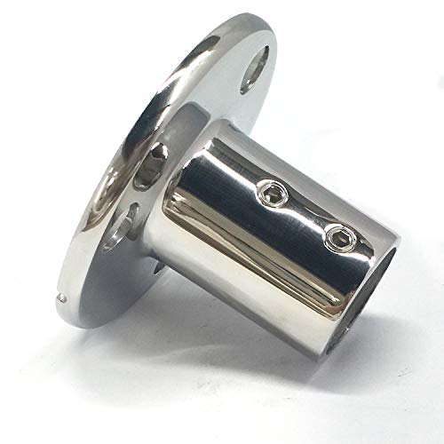 keehui Heavy Duty 316 Stainless Steel Marine Grade Casting Boat Hand Railing Fittings 1'' Round Base 90 Degree Tube Base - Image 3