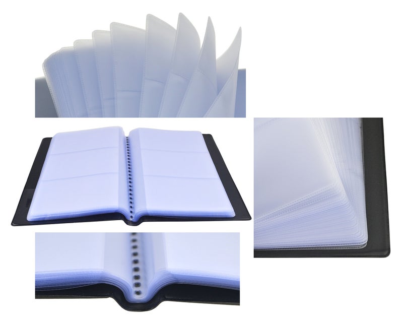 SAMYO Business Card Book Holder Name Card Organizer Professional Office Journal Organizer Holds 240 Cards - Black - Image 4