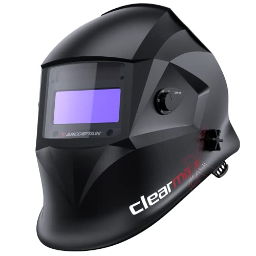 ARCCAPTAIN Large Viewing Screen Welding Helmet, 1/1/1/1 Top Optical Clarity Auto Darkening Welding Hood, 4 Arc Sensor 1/25000s Response Time True Color Welding Helmet with Adjustable Shade 4/9-13 - Image 1