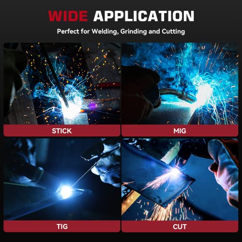 ARCCAPTAIN Large Viewing Screen Welding Helmet, 1/1/1/1 Top Optical Clarity Auto Darkening Welding Hood, 4 Arc Sensor 1/25000s Response Time True Color Welding Helmet with Adjustable Shade 4/9-13 - Image 5