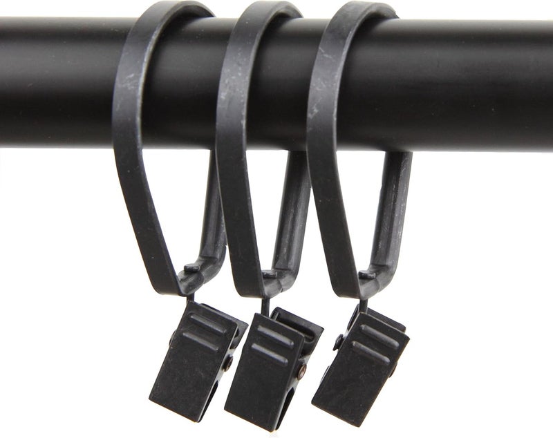 Rod Desyne Curtain Pivot Rings for 1-Inch Rod, Black, Set of 10 - Image 1