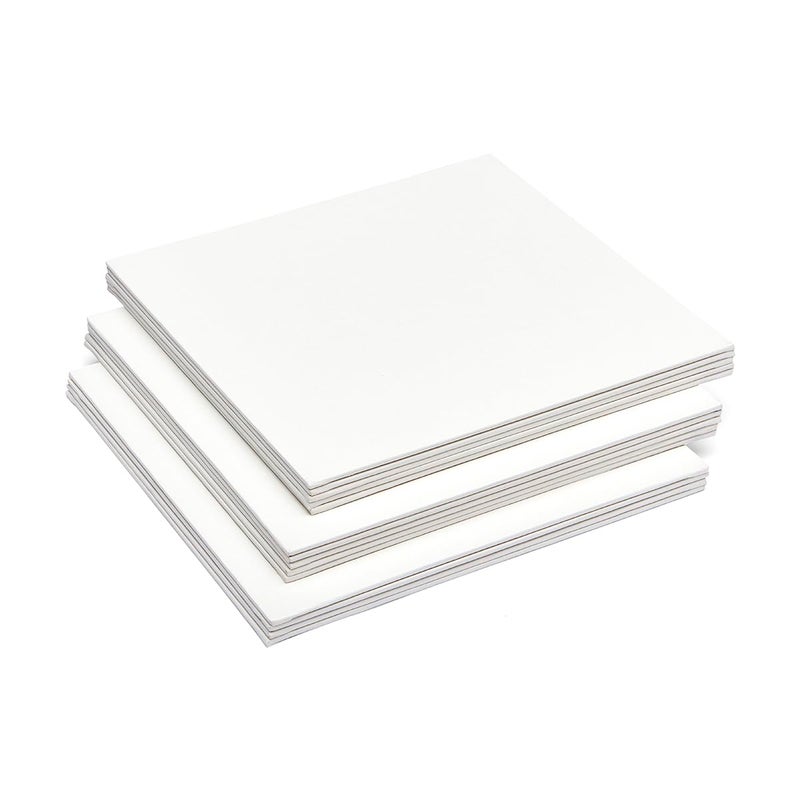 KINGART White 10" x 10" Artist Canvas Boards, Value Pack of 14 Square Panels, Gesso Primed - 100% Cotton, Art Supplies for Oil and Acrylic Painting - Image 2
