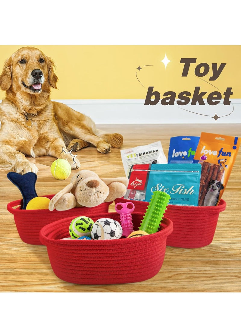 general Small Woven Basket with Gift Bags and Ribbons, DIY Basket Gift Set, Cute Baby Gift Basket, Empty Decorative Gift Chest Box, Durable Baskets for Birthday/Baby Shower Gifts, 12"X 8" X 5", Red  - Image 5