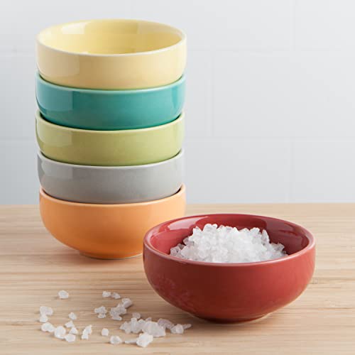 Now Designs Canyon Ceramic Pinch Bowl Set, Soy Sauce Dish, Set of 6, 2 oz - Image 3