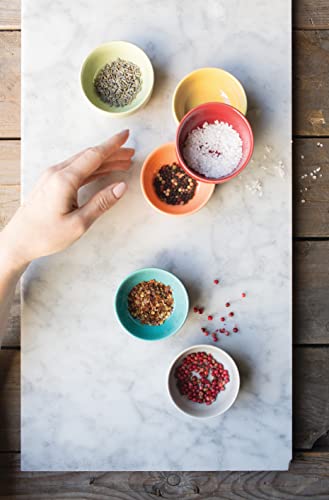 Now Designs Canyon Ceramic Pinch Bowl Set, Soy Sauce Dish, Set of 6, 2 oz - Image 5