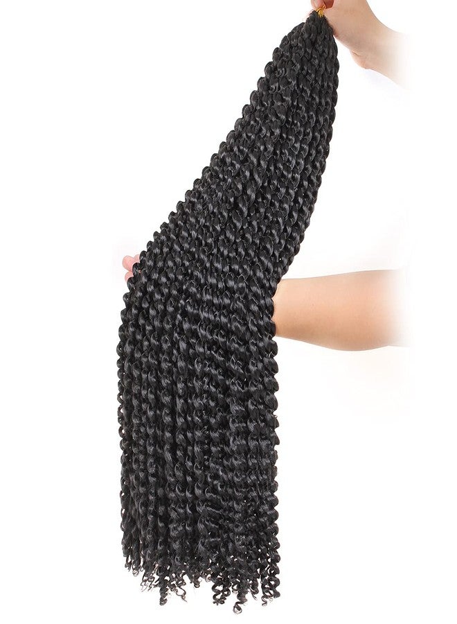 ZRQ Passion Twist Hair Natural Black 7Packs 30 Inch Water Wave Crochet Hair Goddess Bohemian Spring Twist Hair for Butterfly Locs Crochet Hair Synthetic Braiding Hair Extensions #1B - Image 4