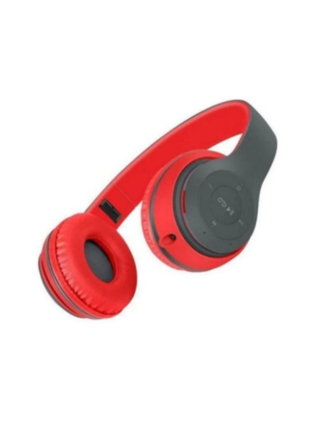 P47 Bluetooth Wireless Over-Ear Headphones, Red - Image 3