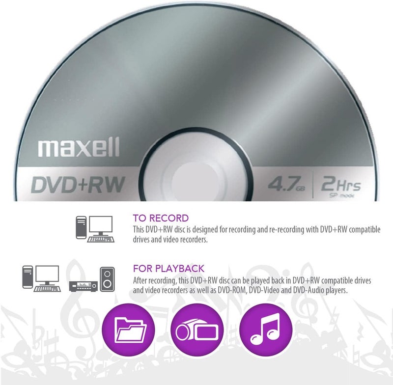 Maxell Dvdrw Rewritable Disc 47 Gb 4x Spindle Silver 15pack - Image 5