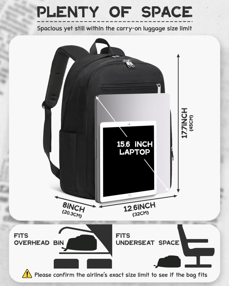 FOKDUVB Backpack for Middle High School Teen Boys Girls Large College Bookbag with Laptop Compartment Back to School Book Bags Mochilas Escolares para NiÃ±os NiÃ±as Adolescentes (Black, Solid) - Image 5