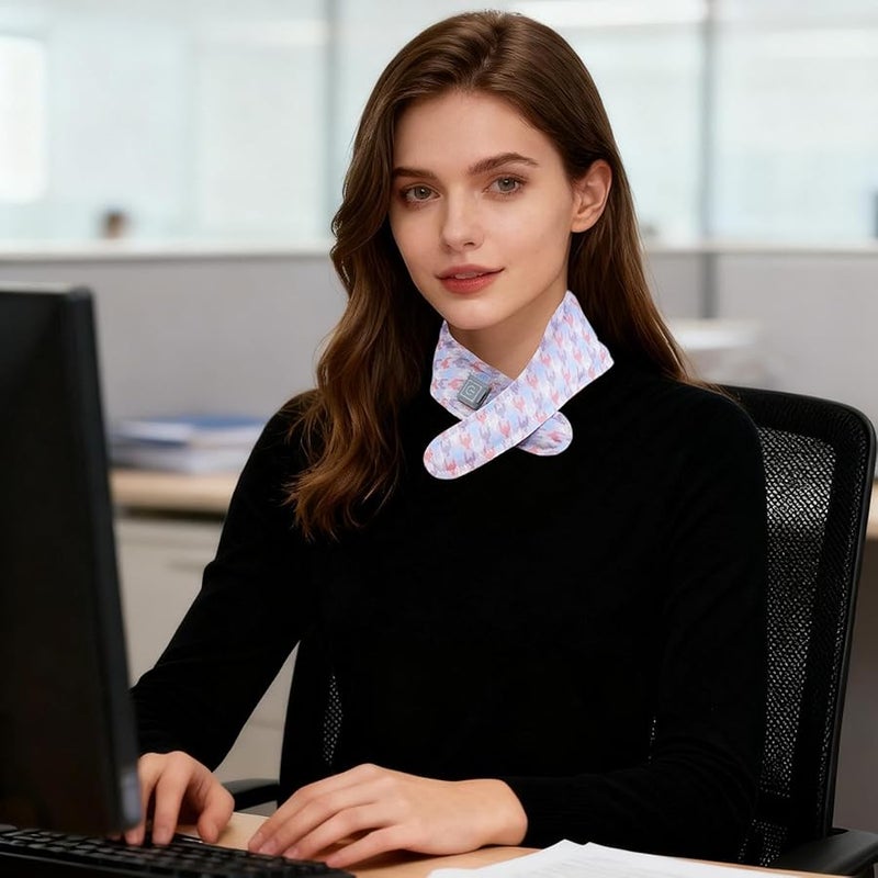Electric Heated Scarf Neck Warmer Adjustable 3 Heat Settings Cotton Fleece - Image 4