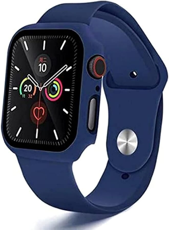 Next Store Silicone Watch Band + Screen Cover & 2 Screen Protector Navy Blue 44 for Women Men